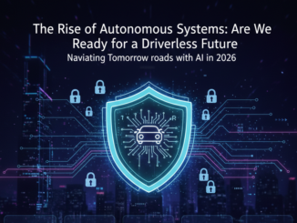 Self-driving car on the road with sensors and cameras